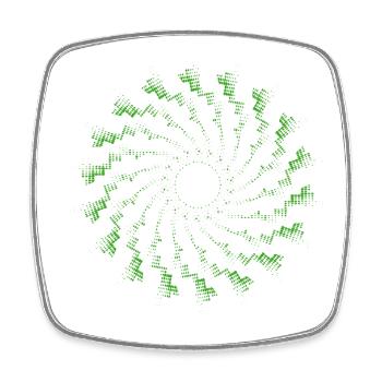 forme pointillée éolienne rotative verte - Magnet carré - blanc - Devant