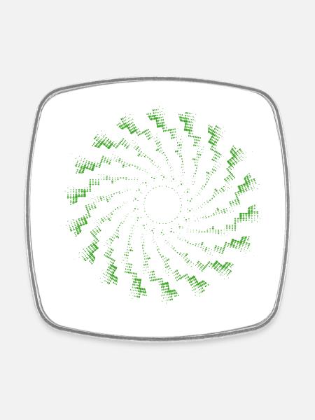 dotted shape rotated wind turbine green - Square fridge magnet - white