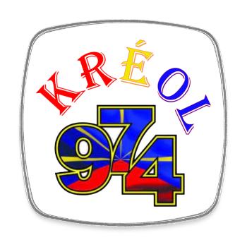 Kreol 974 Neon Grid - Square fridge magnet - white - Front