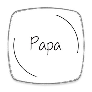 Papa - Viereckiger Kühlschrankmagnet - Weiß - Vorne