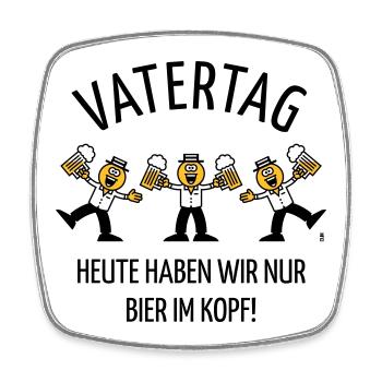 Vatertag – Bier Im Kopf (Karikatur Tanz / 3C / B) - Viereckiger Kühlschrankmagnet - Weiß - Vorne