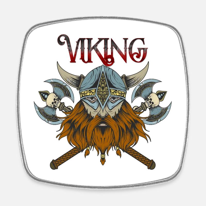 Wikinger - Viereckiger Kühlschrankmagnet - Weiß