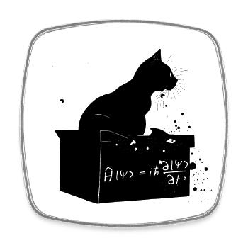 Die Katze lebt - Viereckiger Kühlschrankmagnet - Weiß - Vorne