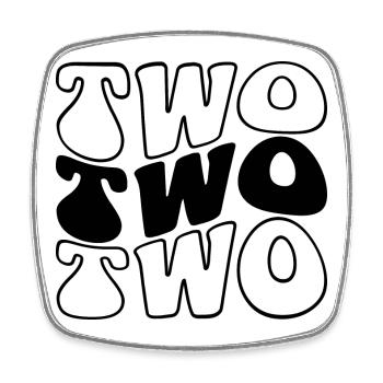 Two 2nd Birthday Kids Boys Girls 2 Years Old - Square fridge magnet - white - Front