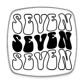 Seven 7th Birthday Kids Boys Girls 7 Years Old - Square fridge magnet - white - Front