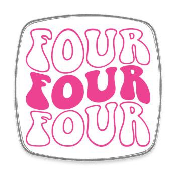 Four 4th Birthday For Girls 4 Years Old - Square fridge magnet - white - Front