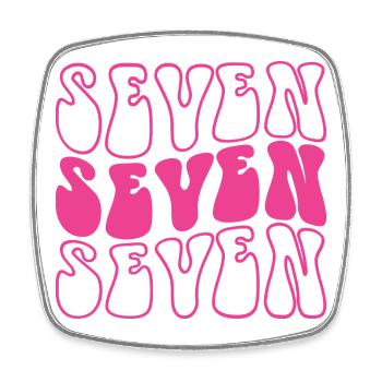Sept 7e anniversaire pour les filles de 7 ans - Magnet carré - blanc - Devant