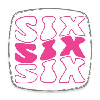 Six 6th Birthday For Girls 6 Years Old - Square fridge magnet - white - Front