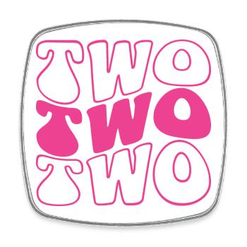 Two 2nd Birthday For Girls 2 Years Old - Square fridge magnet - white - Front