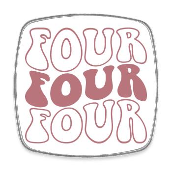 Four 4th Birthday For Girls 4 Years Old - Square fridge magnet - white - Front