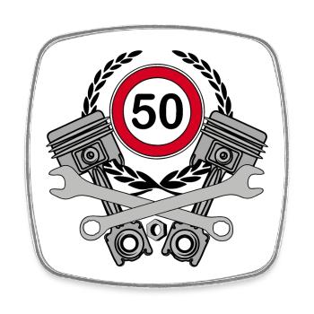 50th Birthday ,50 Years ,Garage,Mechanic Car Mechanic(25) - Square fridge magnet - white - Front