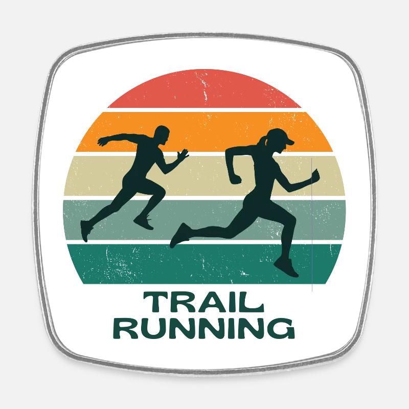 trail, running, running trail - Magnet carré - blanc