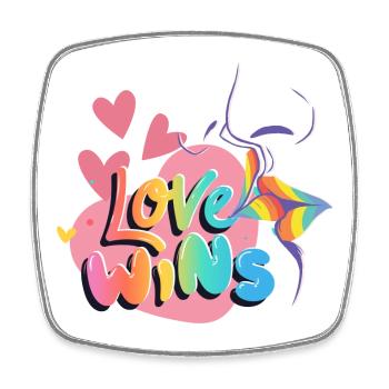 Love Wins Farbexplosion - Viereckiger Kühlschrankmagnet - Weiß - Vorne