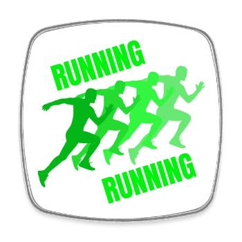 Laufen, Joggen, Joggen, Laufen, Trailrunning - Viereckiger Kühlschrankmagnet - Weiß - Vorne