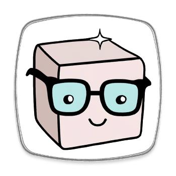 Morceau de sucre nerd avec des lunettes - Magnet carré - blanc - Devant