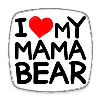 J'adore Ma Maman Ours - J'aime Ma Maman Ours - Magnet carré - blanc - Devant