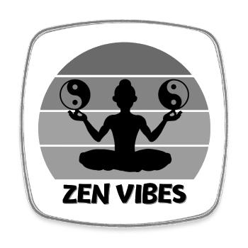 Zen-Vibes, Zen-Vibe, Meditation - Viereckiger Kühlschrankmagnet - Weiß - Vorne