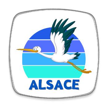 ALSACE, Alsace, Alsacien, Strasbourg - Magnet carré - blanc - Devant