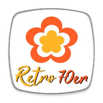 70er Jahre Blume Muster Retro - Viereckiger Kühlschrankmagnet - Weiß - Vorne