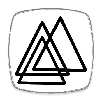 Shapes - Triangles - Square fridge magnet - white - Front