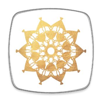 Ornament Yoga Sonne Meditation Yogi Indien Gold - Viereckiger Kühlschrankmagnet - Weiß - Vorne