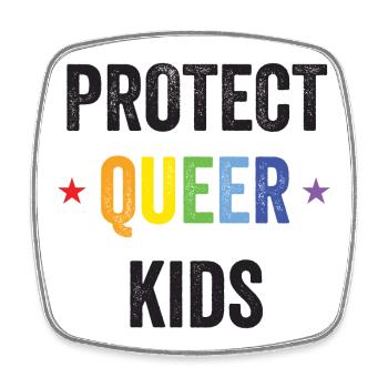 Mois de la fierté LGBT - Protégez les enfants queer - Magnet carré - blanc - Devant