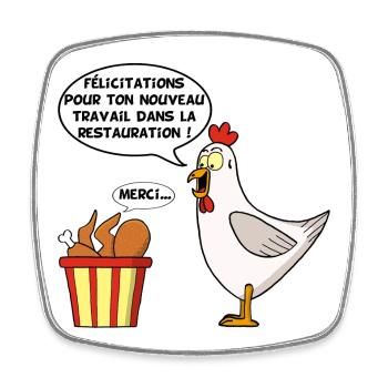 Un nouveau travail - Magnet carré - blanc - Devant