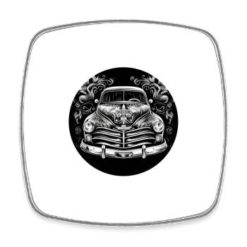 Hotrod Lover weiß - Viereckiger Kühlschrankmagnet - Weiß - Vorne