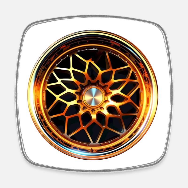 Car Rim - Square fridge magnet - white