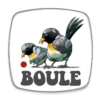 Boules de boules de boules pour pétanque - Magnet carré - blanc - Devant