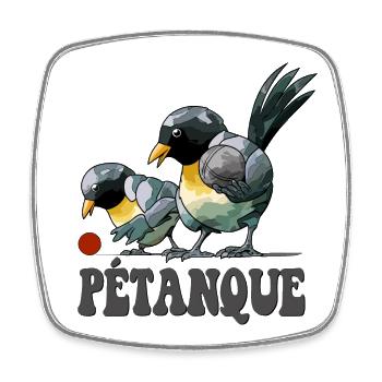 Boules de boules de boules pour pétanque - Magnet carré - blanc - Devant