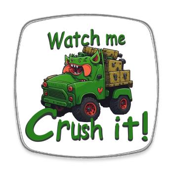 Monster Monster Truck - Square fridge magnet - white - Front