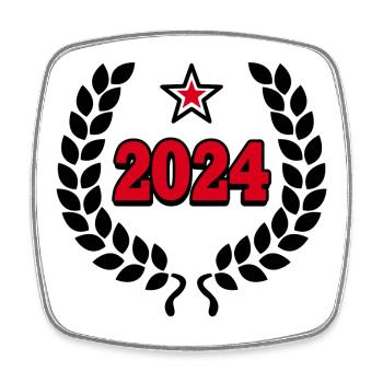 2024 - Geburtstag Jubiläum JGA Hochzeit Jahreszahl - Viereckiger Kühlschrankmagnet - Weiß - Vorne
