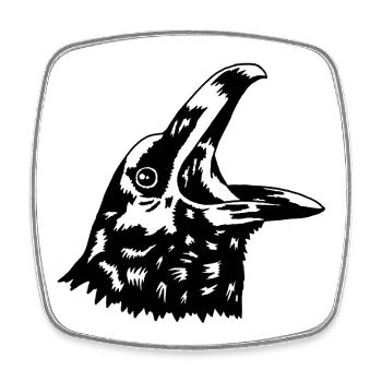 Crow - Square fridge magnet - white - Front