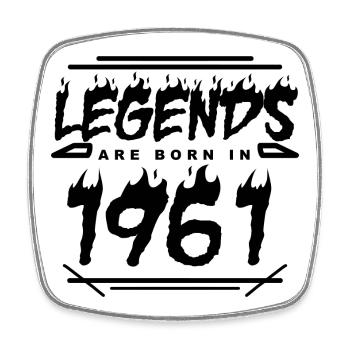 1961 - Born 1961 - Built in 1961 - Square fridge magnet - white - Front