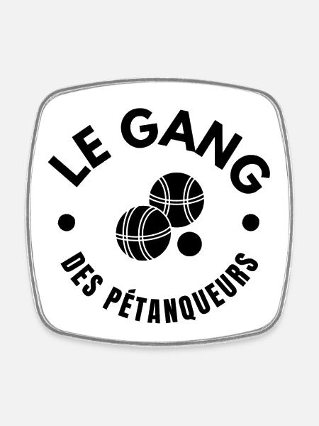 pétanque, bouliste, fan de pétanque - Magnet carré - blanc