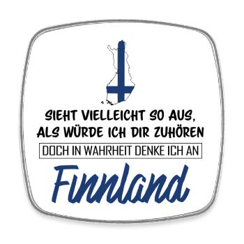 In Wahrheit denke ich an Finnland - Viereckiger Kühlschrankmagnet - Weiß - Vorne