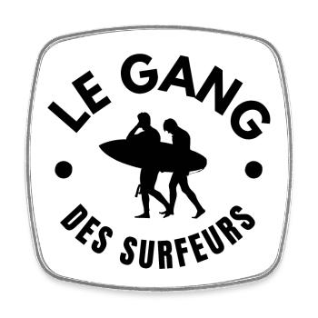 surf, planche de surf, spot de surf - Magnet carré - blanc - Devant