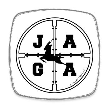 Jaga - Jäger - Österreichischer Dialekt - Viereckiger Kühlschrankmagnet - Weiß - Vorne
