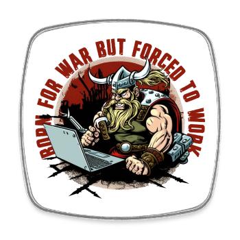Viking admin with lettering - Square fridge magnet - white - Front