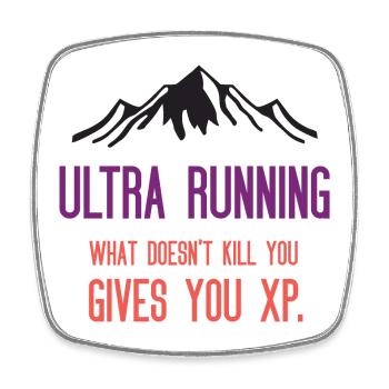 Ultra Running - Ce qui ne vous tue pas vous donne de l’XP - Magnet carré - blanc - Devant
