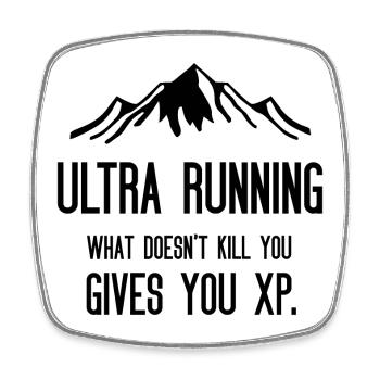 Ultra Running - Ce qui ne vous tue pas vous donne de l’XP - Magnet carré - blanc - Devant
