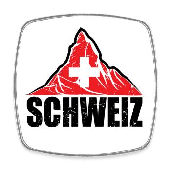Schweiz Matterhorn - Schweiz Flagge - Viereckiger Kühlschrankmagnet - Weiß - Vorne