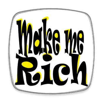 Make me Rich - Magnet carré - blanc - Devant