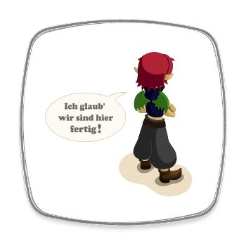 Ich glaub wir sind hier fertig - Viereckiger Kühlschrankmagnet - Weiß - Vorne