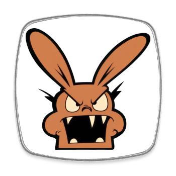 wütender Hase - Viereckiger Kühlschrankmagnet - Weiß - Vorne