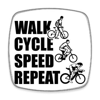 Walk Cycle Speed Repeat - Viereckiger Kühlschrankmagnet - Weiß - Vorne