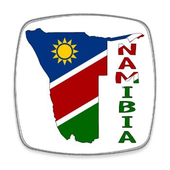 Namibia Landkarte Flagge - Viereckiger Kühlschrankmagnet - Weiß - Vorne