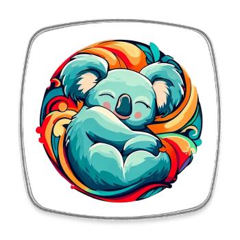 Koala sleeps - Square fridge magnet - white - Front