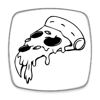 Pizza - Viereckiger Kühlschrankmagnet - Weiß - Vorne